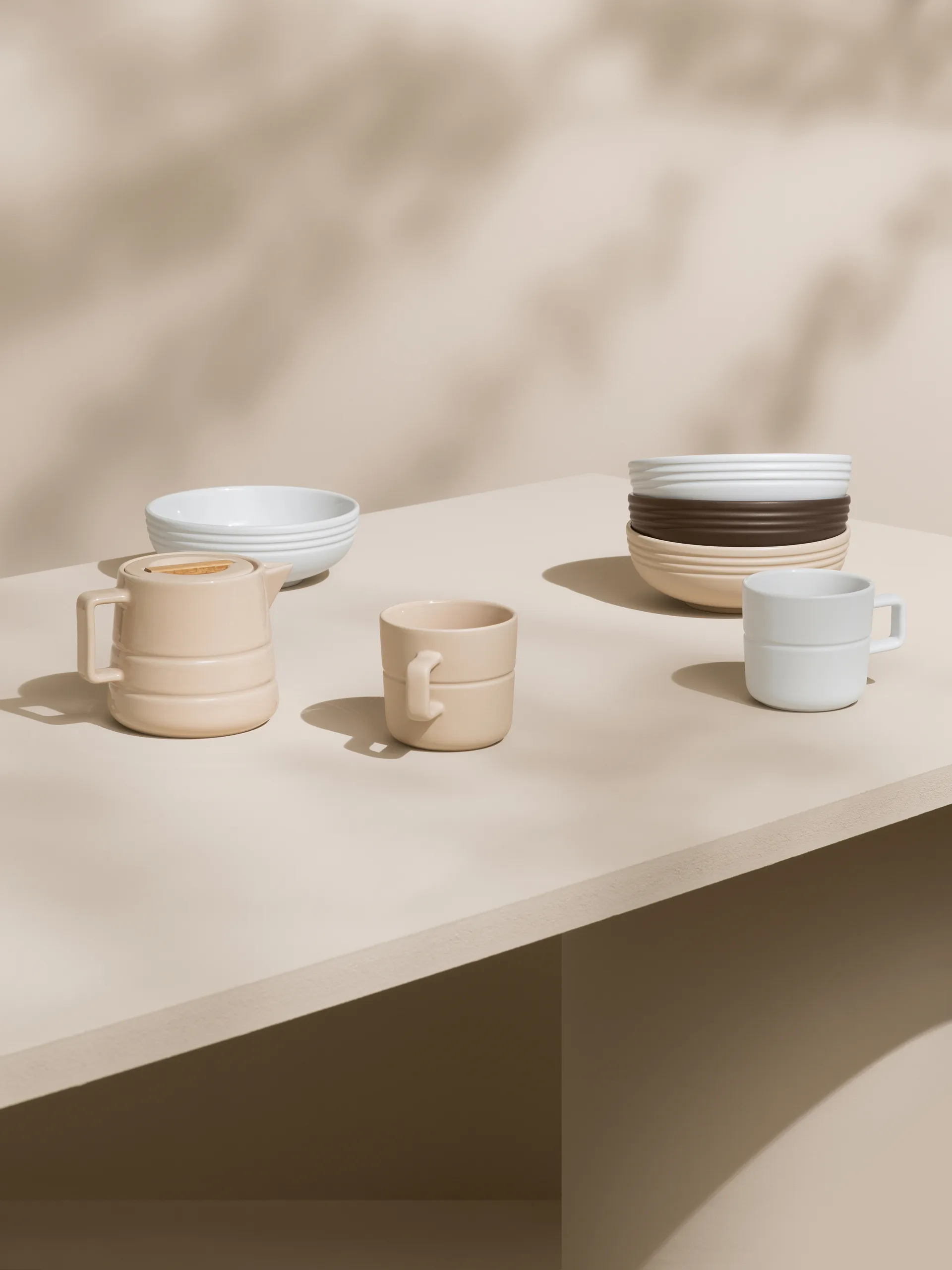 Tigela Lines Ø16 cm, 6 un., bege NJRD