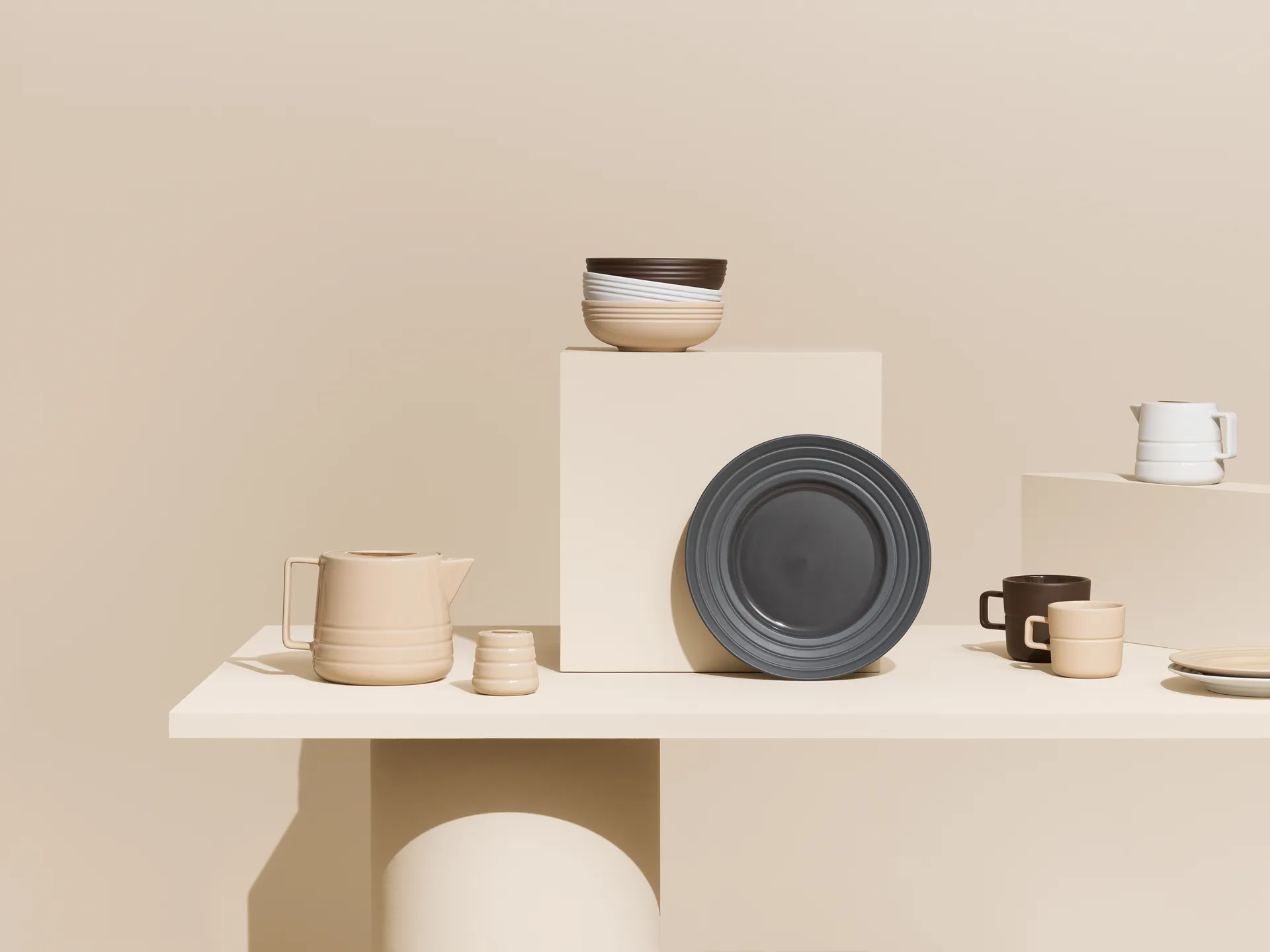 Tigela Lines Ø16 cm, 6 un., bege NJRD