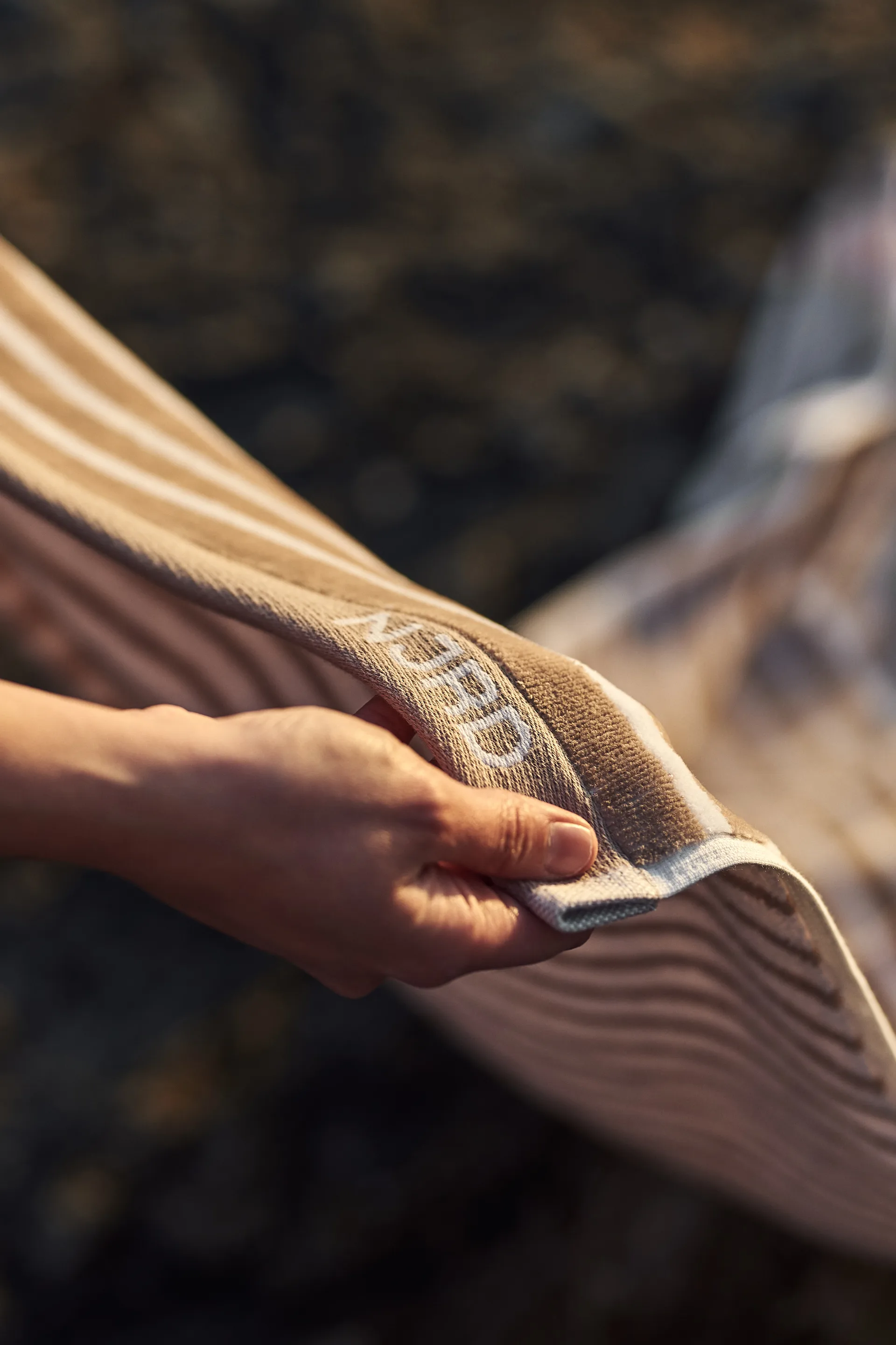 Toalha de banho Stripes 70x140 cm, Bege NJRD