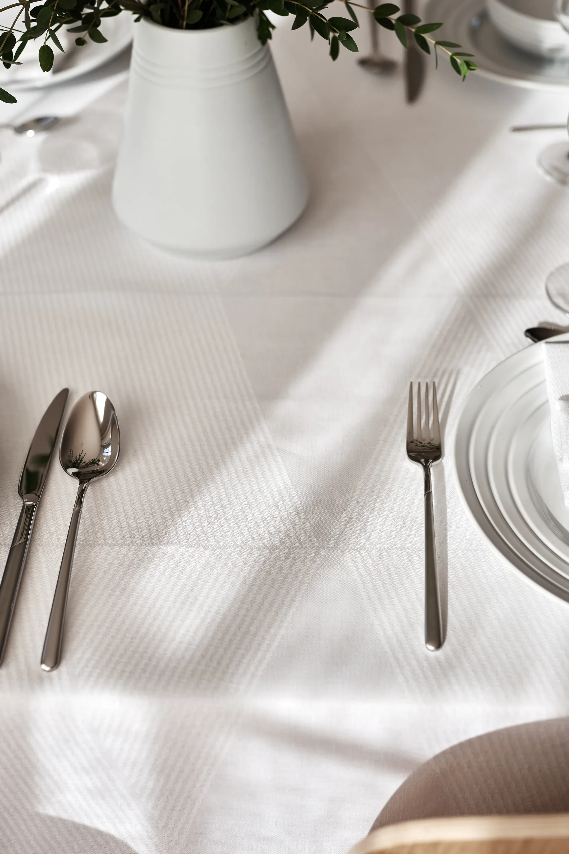 Toalha de mesa Geometric 147x250 cm, Branco NJRD