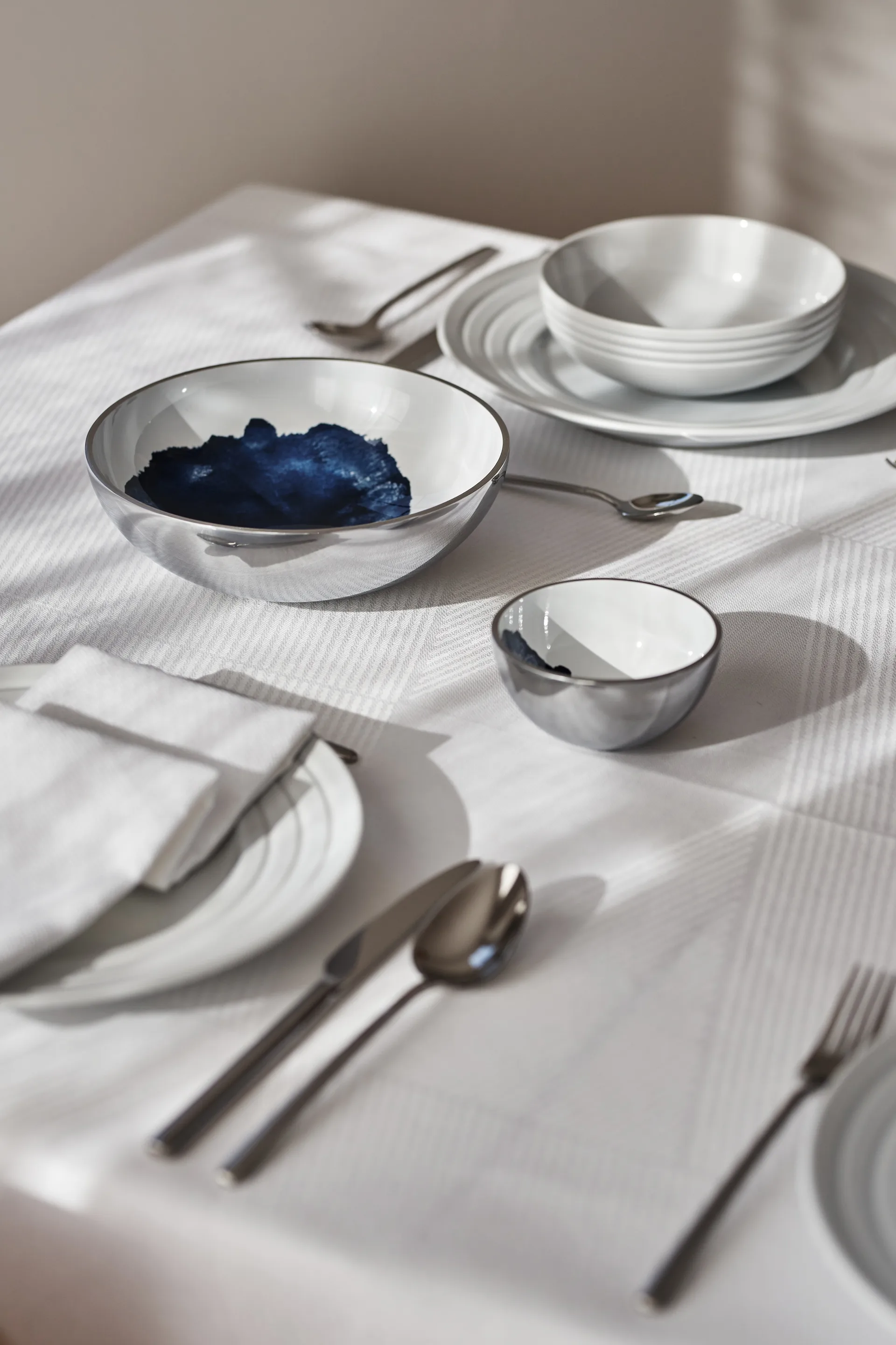 Toalha de mesa Geometric 147x250 cm, Branco NJRD