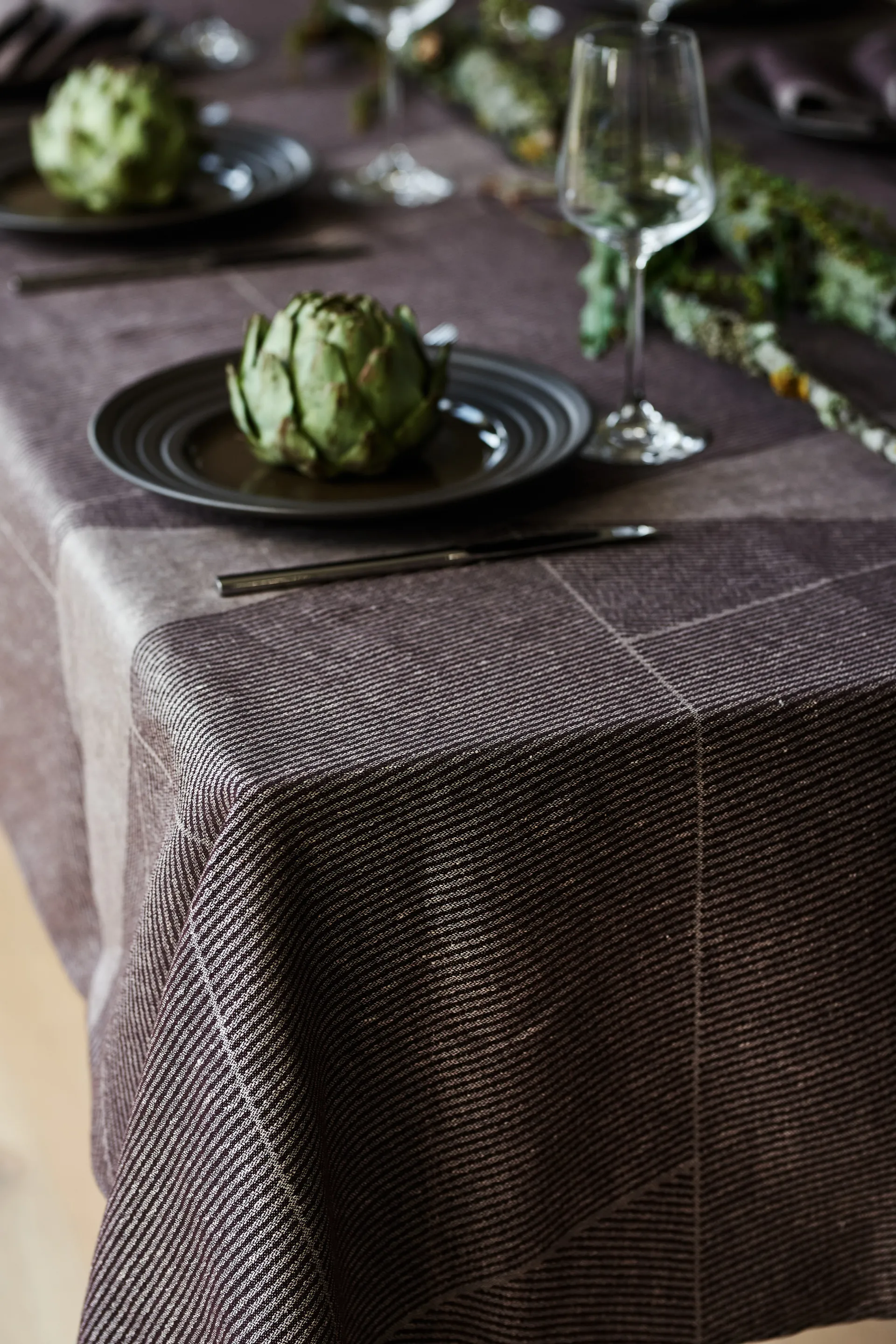 Toalha de mesa Geometric 147x250 cm, Brown-white NJRD