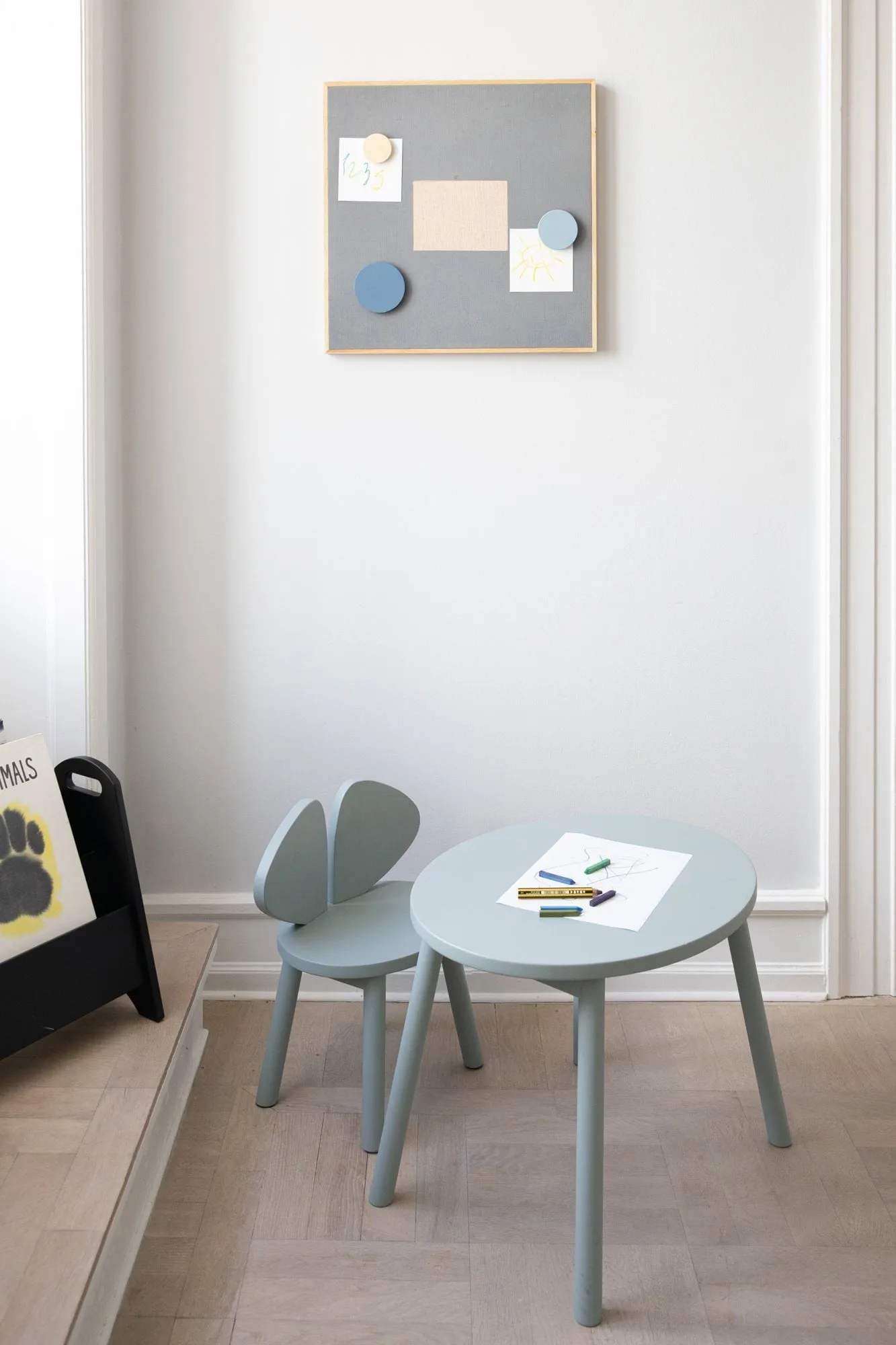 Cadeira infantil Mouse Chair, verde-azeitona Nofred
