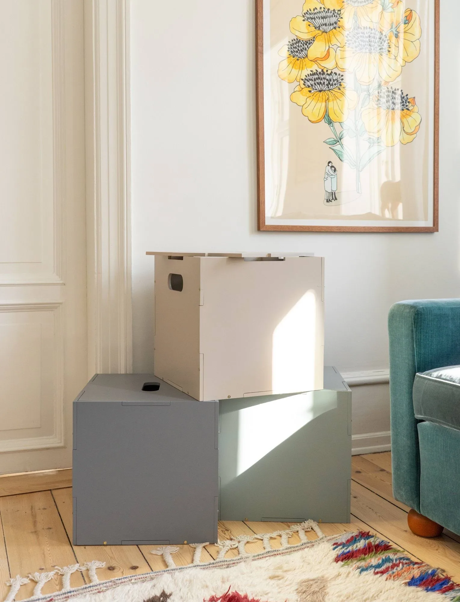 Caixa de armazenamento Cube Storage, Bege Nofred