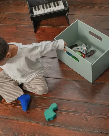 Caixa de armazenamento Kiddo Box - Verde-oliva - Nofred