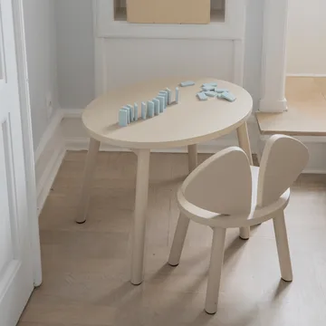 Conjunto Mouse cadeira infantil + mesa - Bege - Nofred