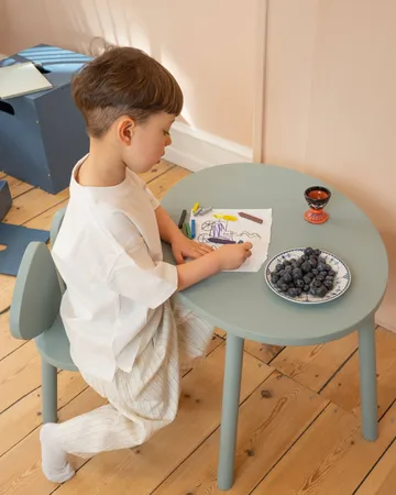 Conjunto Mouse cadeira infantil + mesa - Verde oliva - Nofred