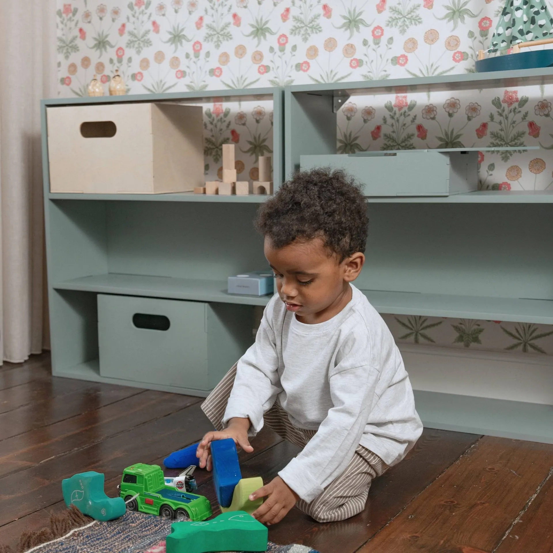 Estante infantil Kiddo Shelving, Verde-oliva Nofred