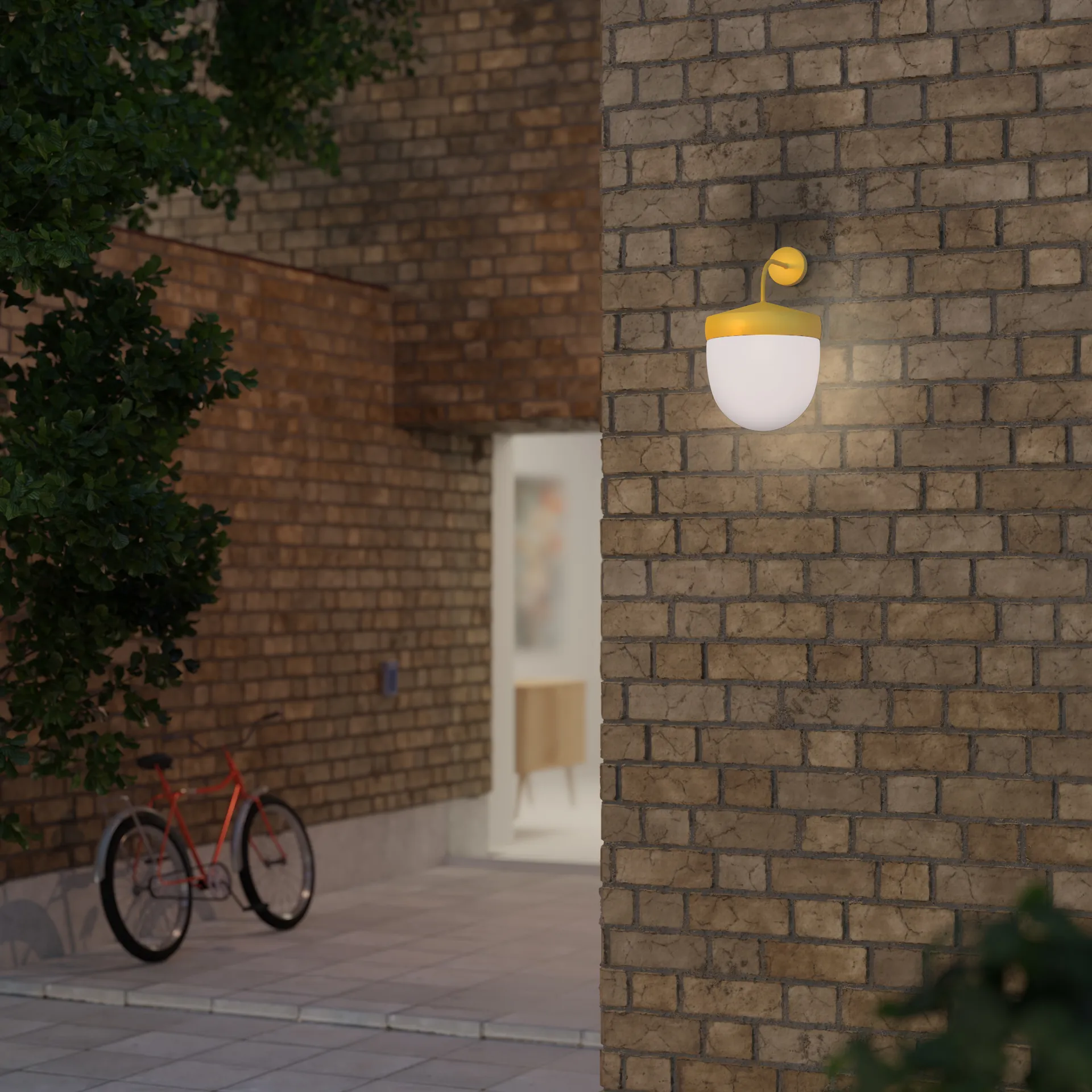 Candeeiro de parede Pan fosco de 30 cm, Amarelo dourado Noon