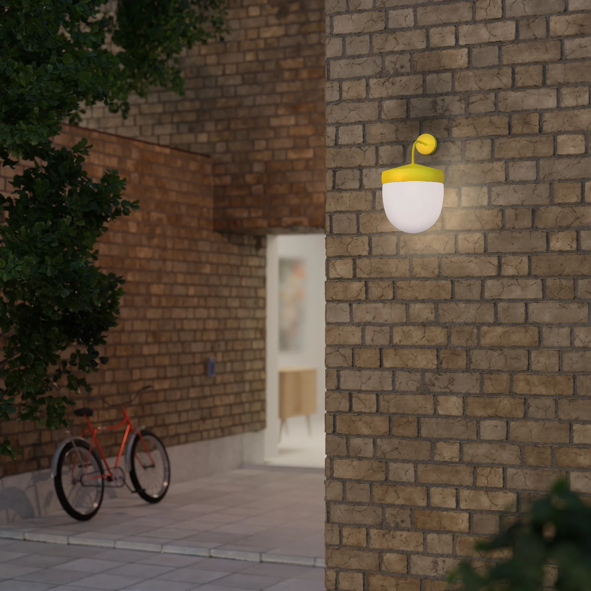 Candeeiro de parede Pan fosco de 30 cm, Amarelo Noon