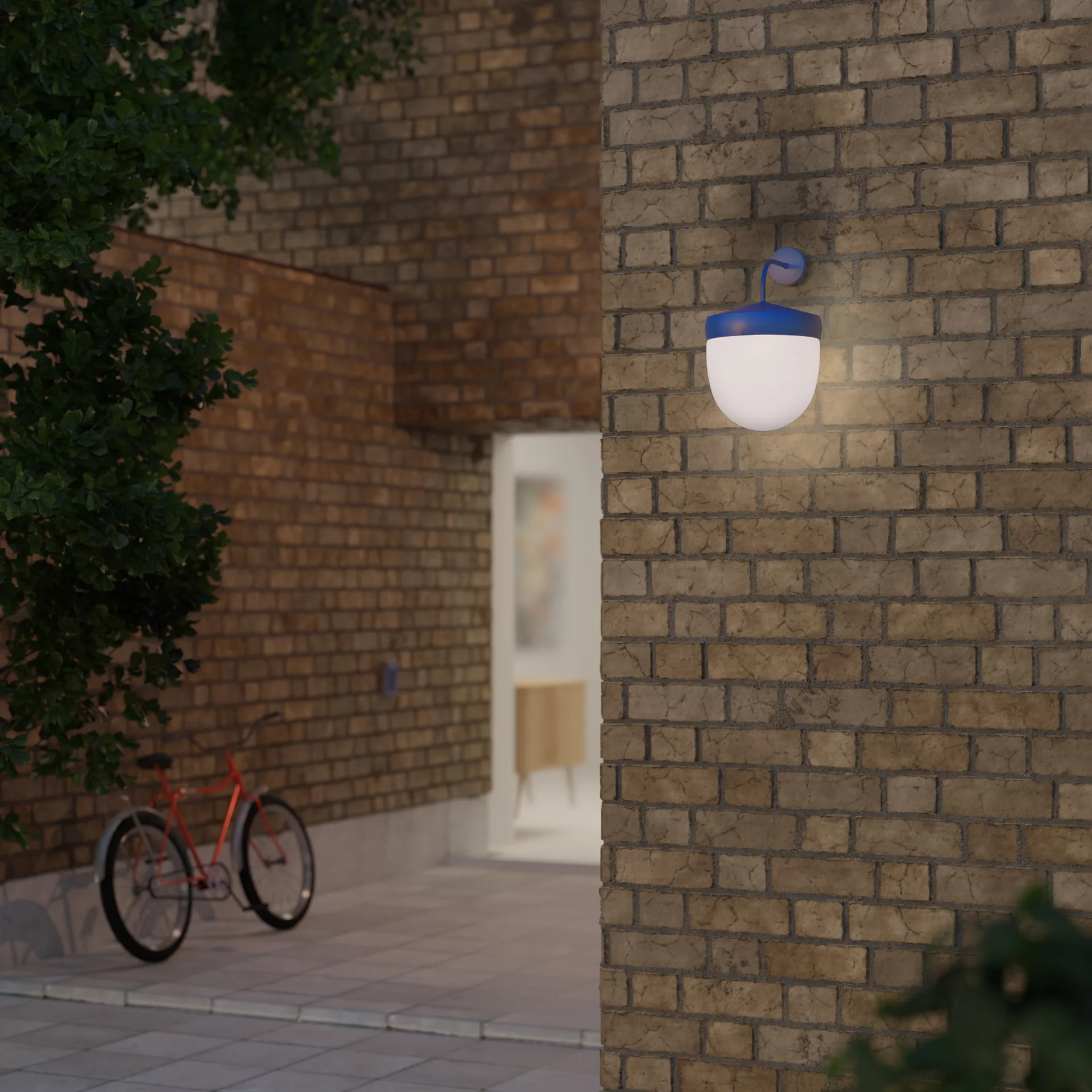 Candeeiro de parede Pan fosco de 30 cm, Azul Noon