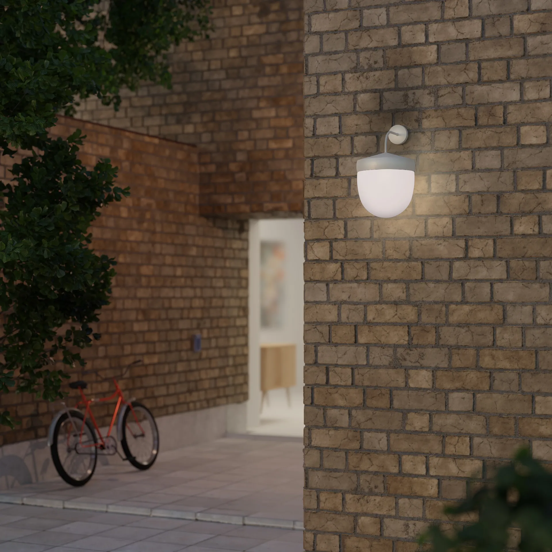 Candeeiro de parede Pan fosco de 30 cm, Cinza Noon