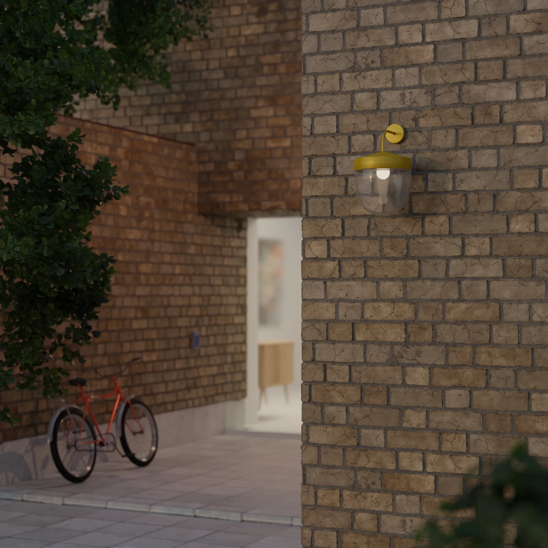 Candeeiro de parede Pan transparente 30 cm, Amarelo dourado Noon