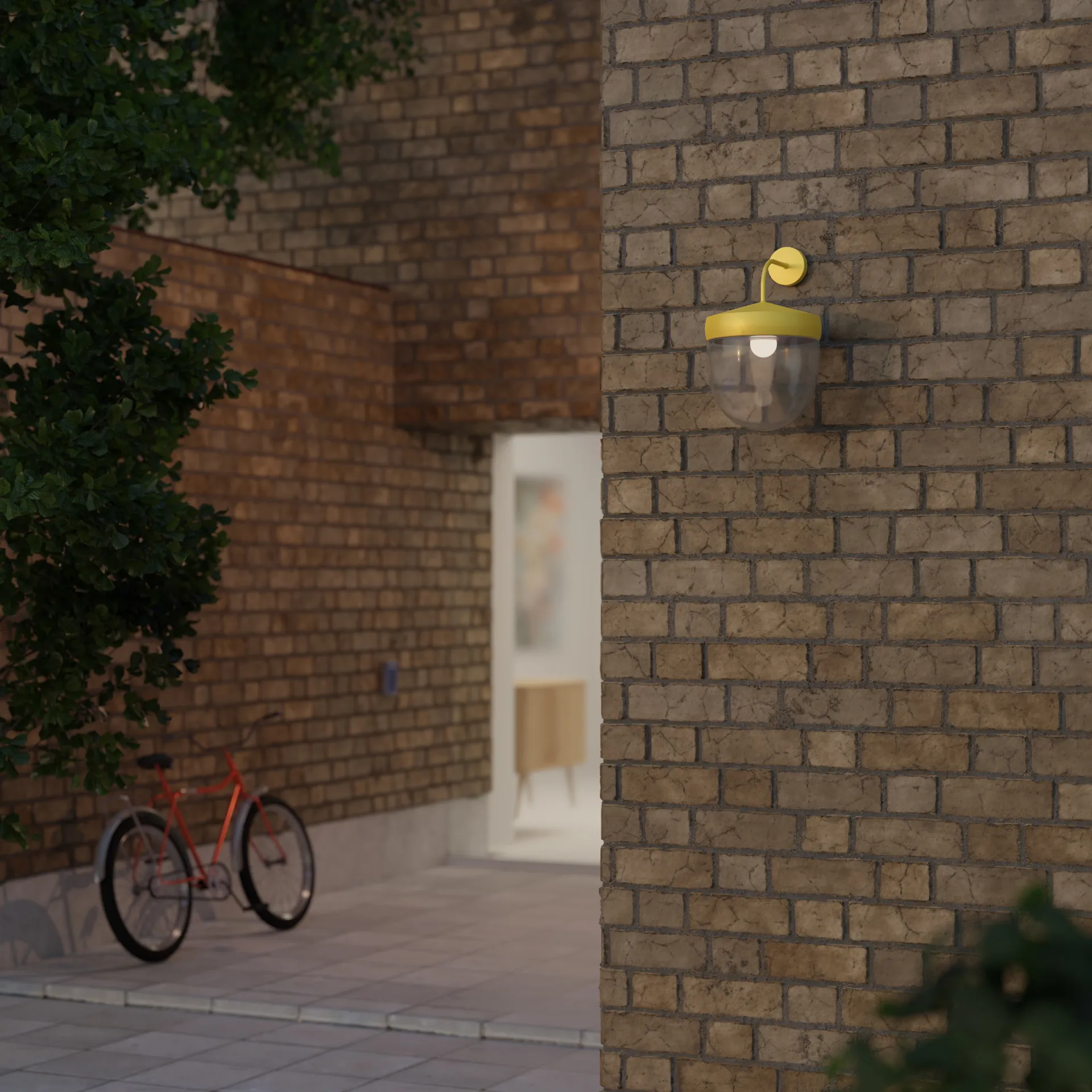 Candeeiro de parede Pan transparente 30 cm, Amarelo Noon