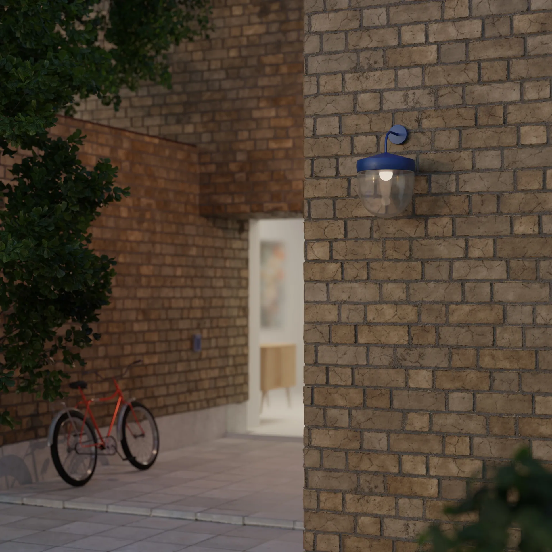 Candeeiro de parede Pan transparente 30 cm, Azul Noon