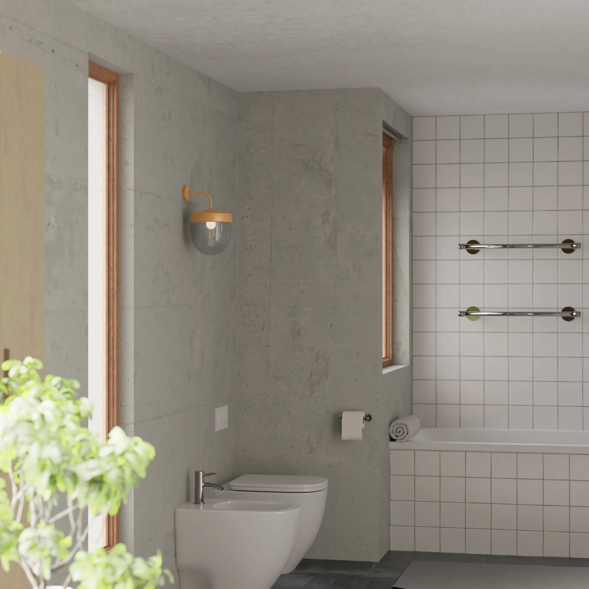 Candeeiro de parede Pan transparente 30 cm, Castanho Noon