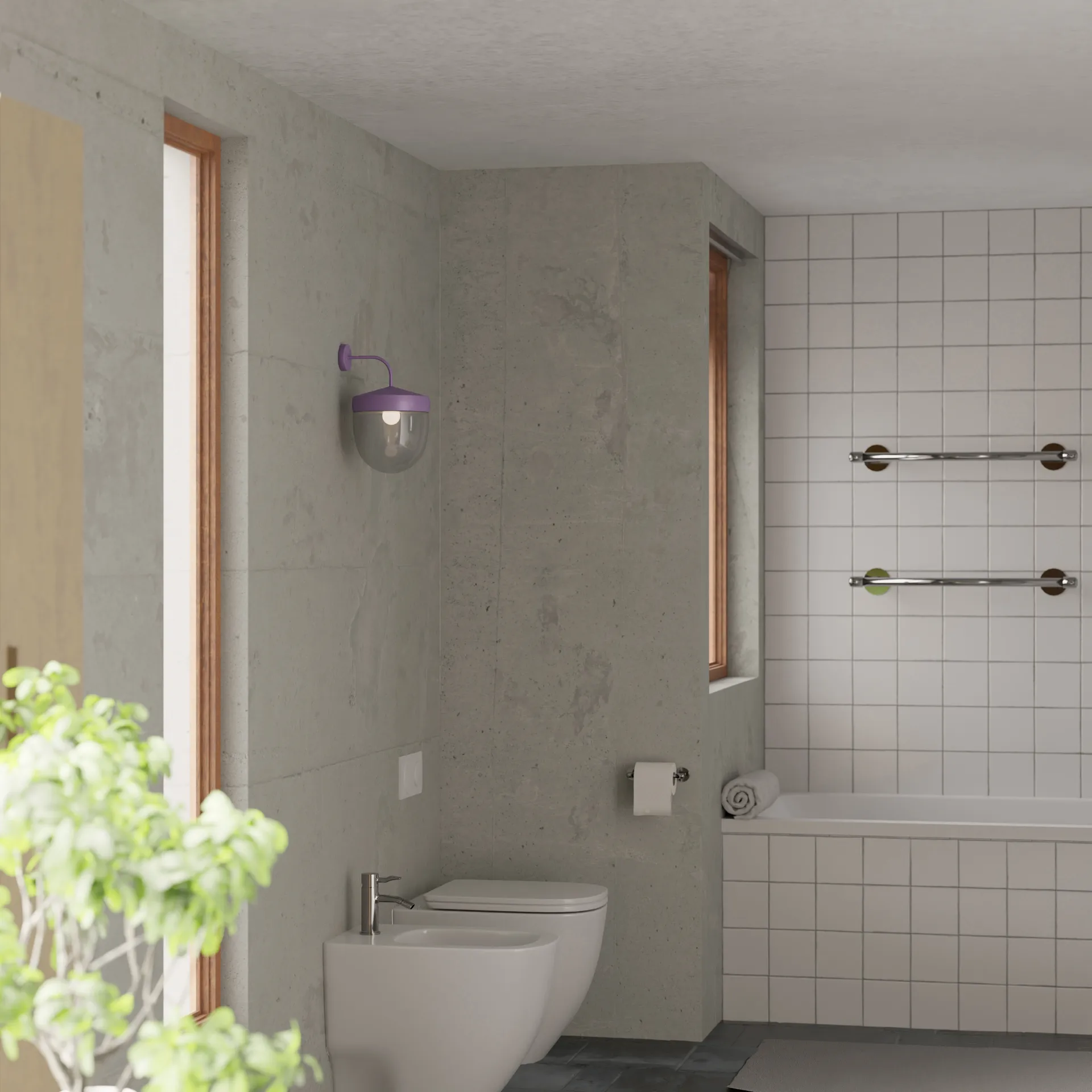 Candeeiro de parede Pan transparente 30 cm, Lila Noon