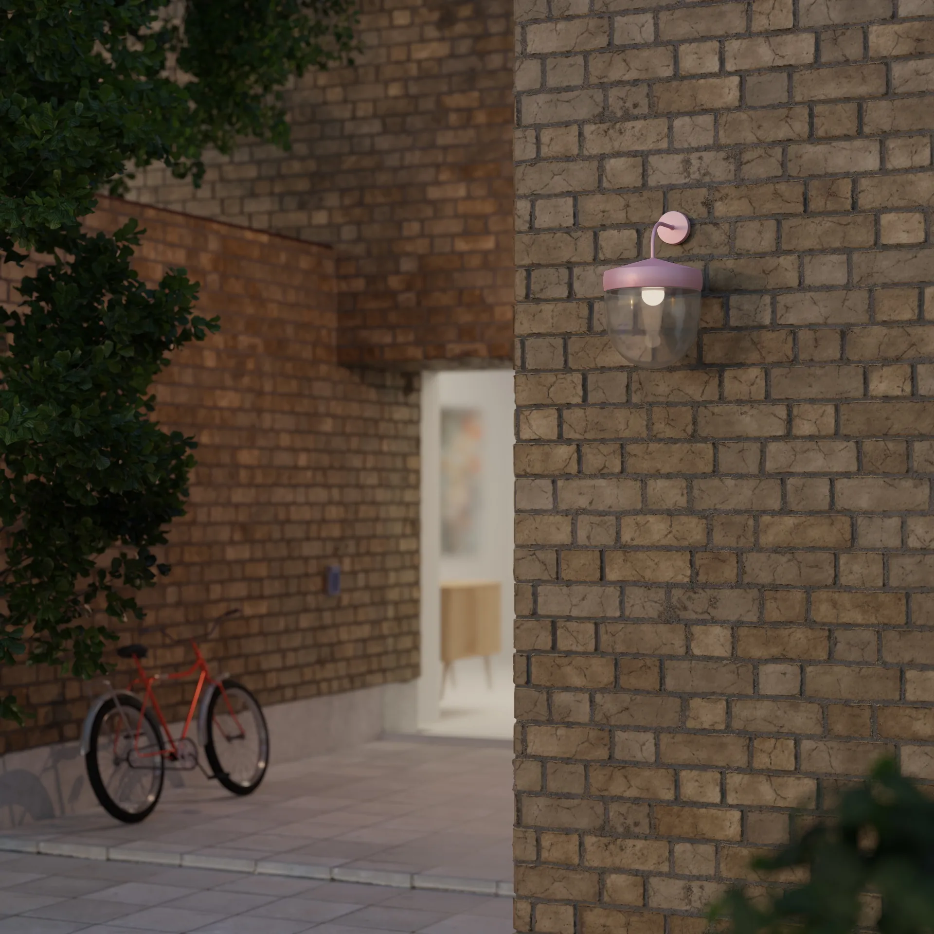 Candeeiro de parede Pan transparente 30 cm, Rosa Noon