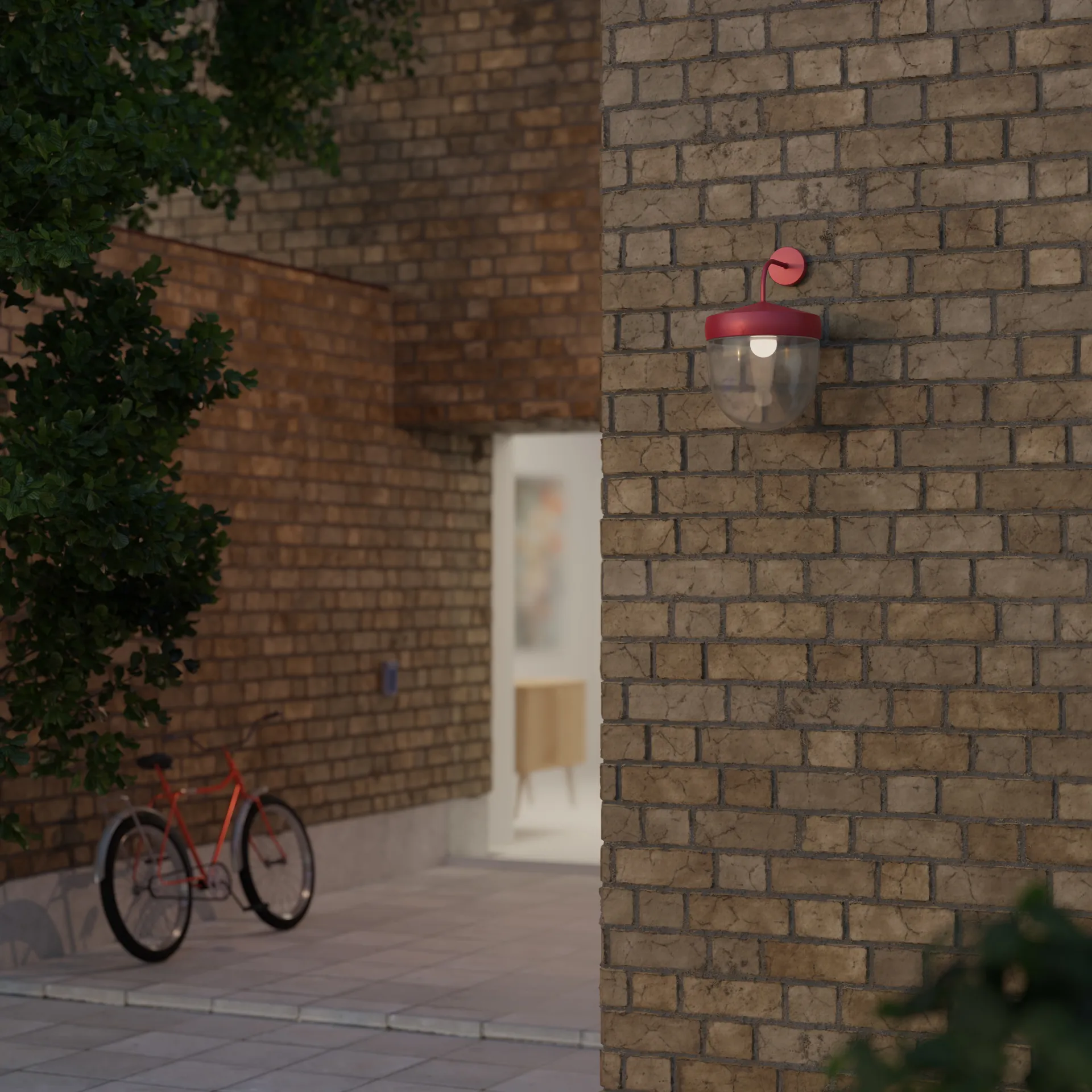 Candeeiro de parede Pan transparente 30 cm, Vermelho Noon