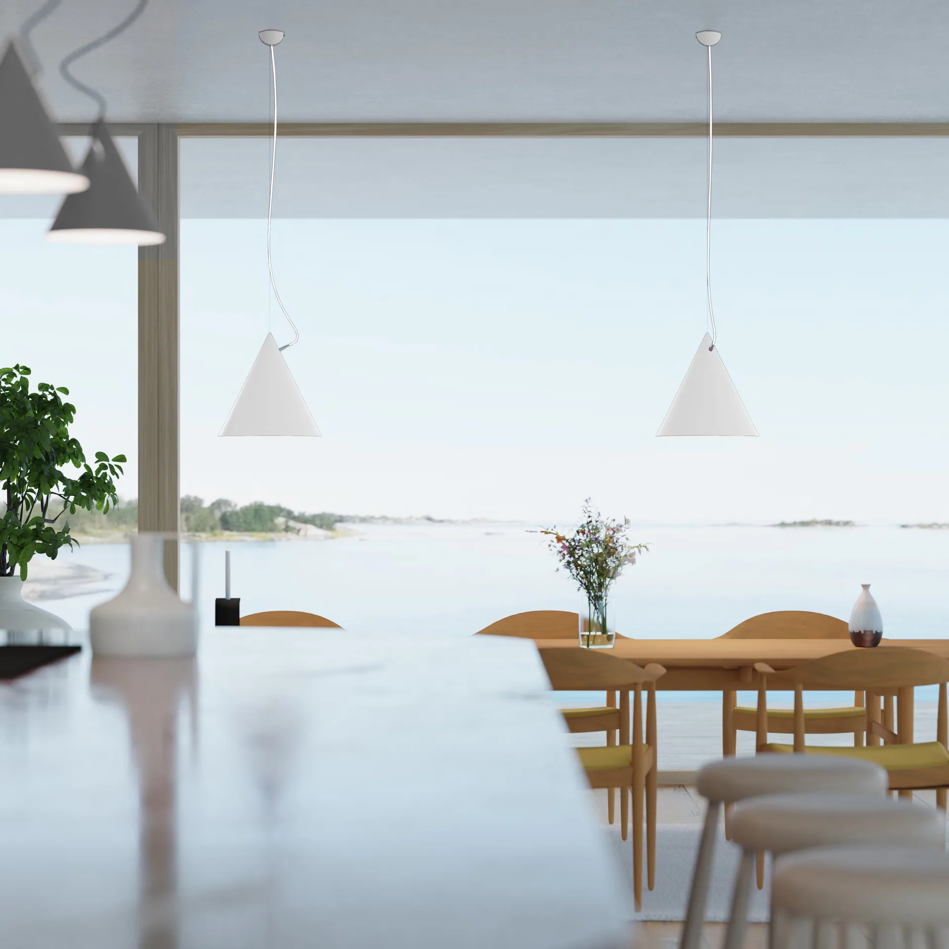 Pêndulo Castor 40 cm, Branco-branco-prata Noon