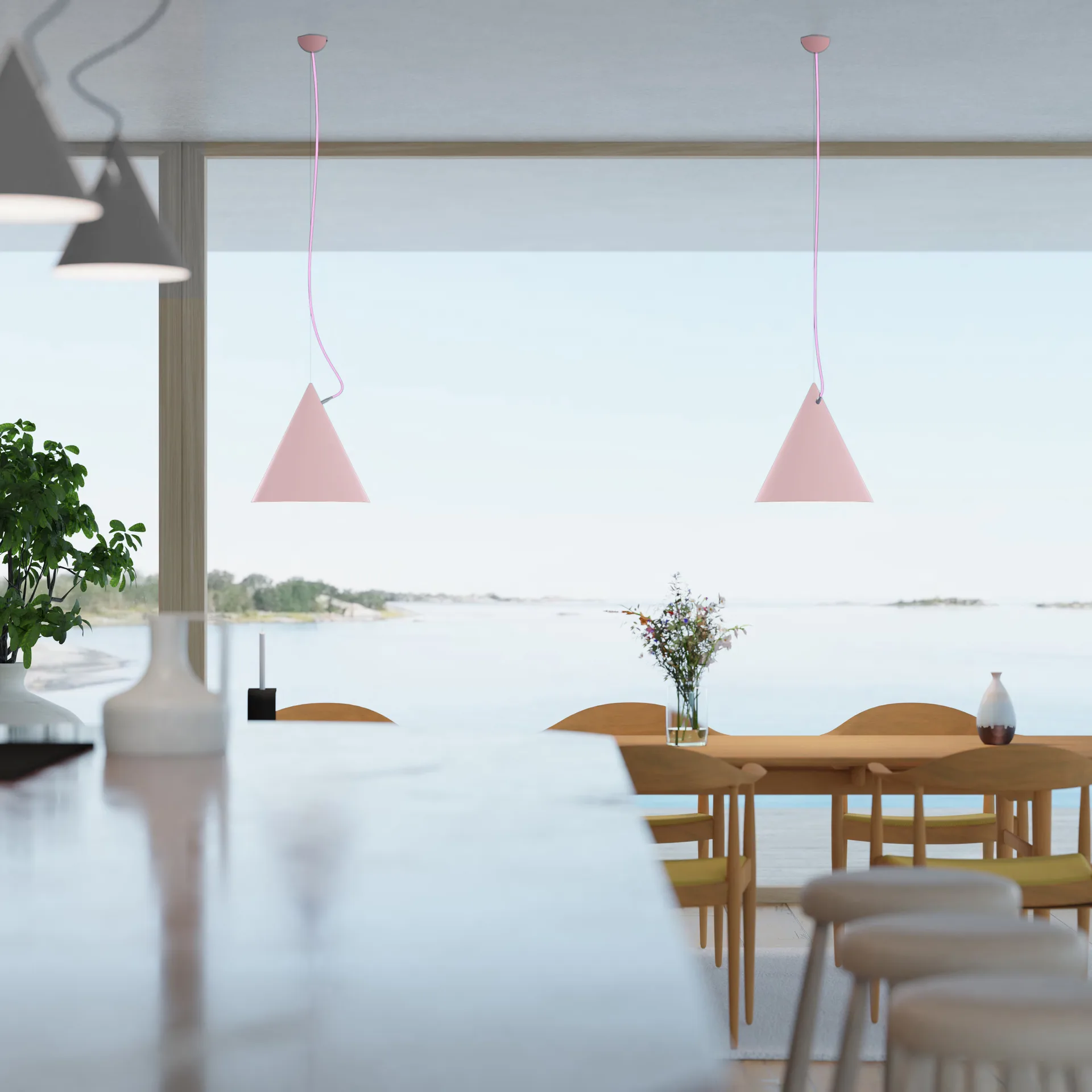 Pêndulo Castor 40 cm, Rosa-rosa-prata Noon