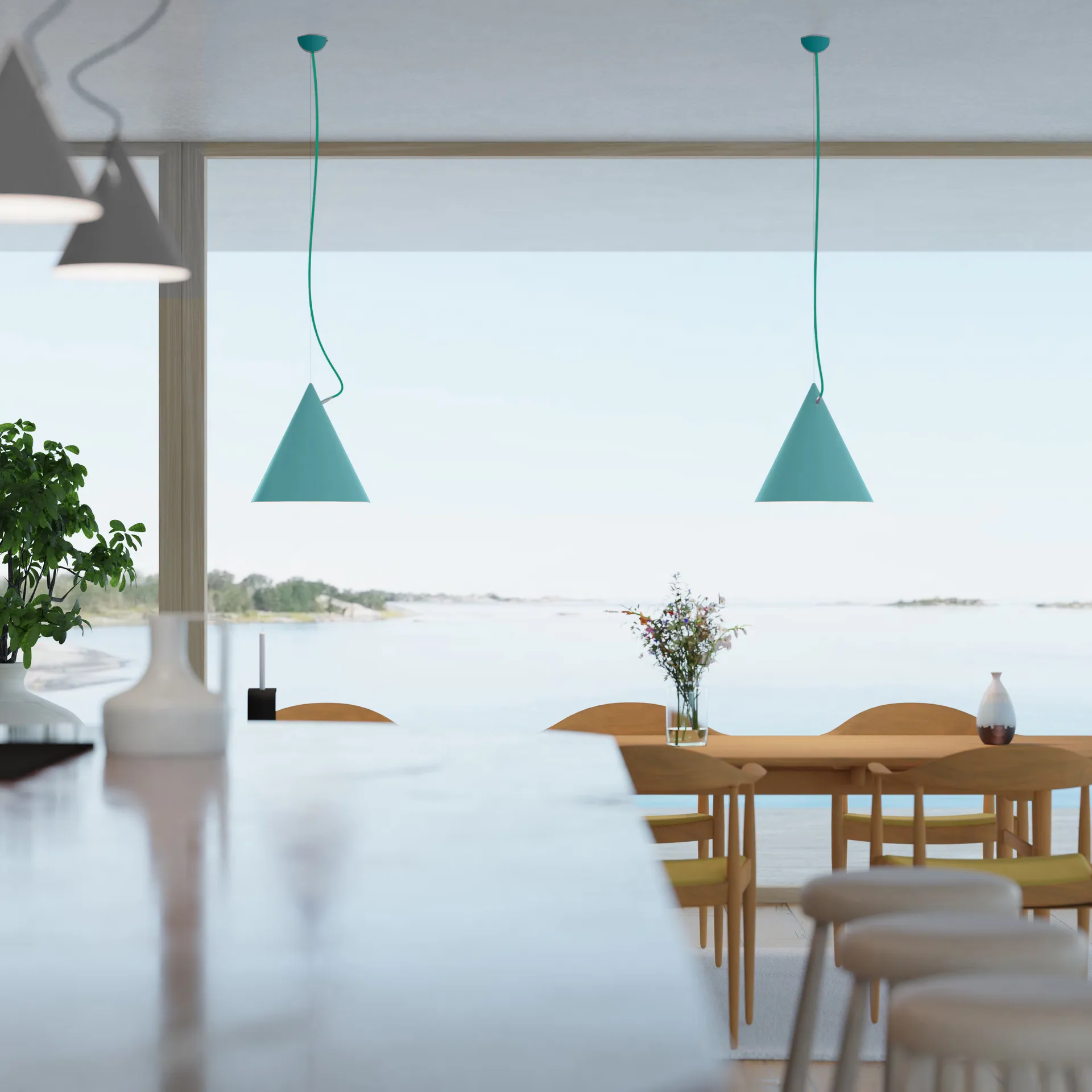 Pêndulo Castor 40 cm, Turquesa-turquesa-prata Noon