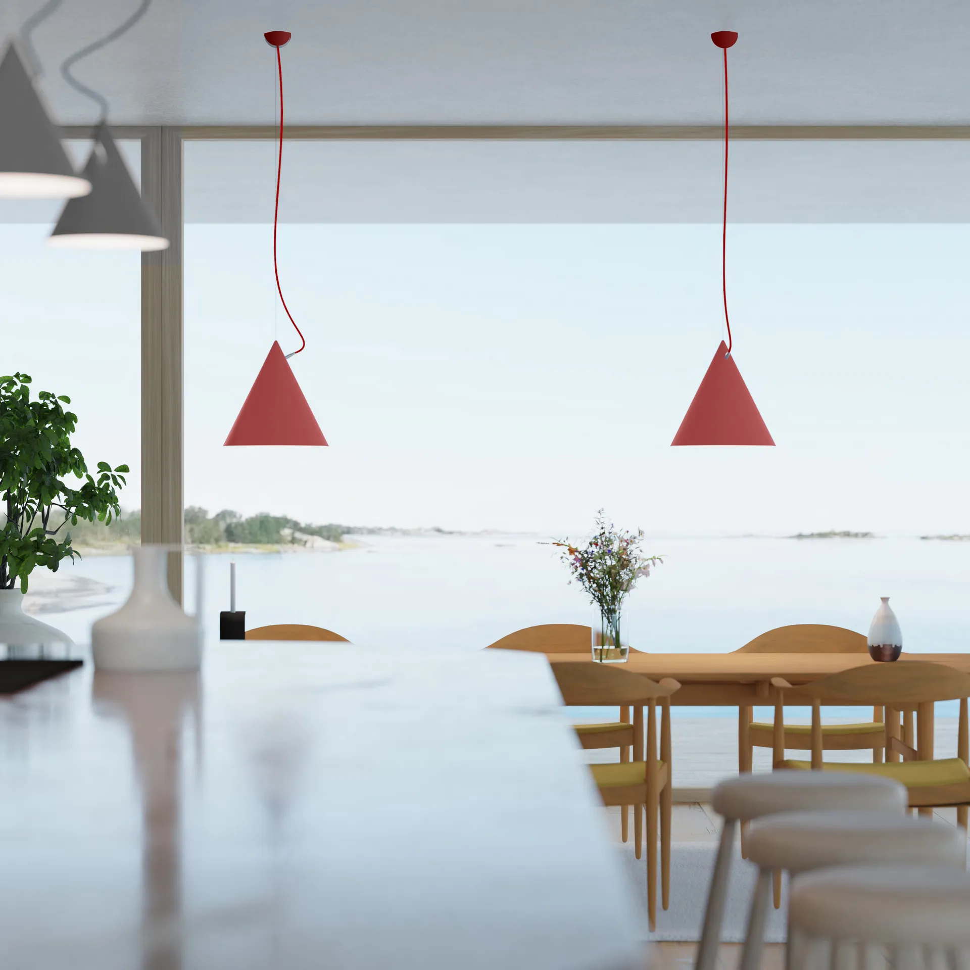 Pêndulo Castor 40 cm, Vermelho-vermelho-prata Noon