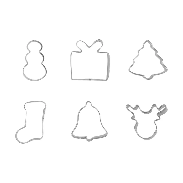 BAKE cortador de bolachas de gengibre - Natal, mini, 6 peças - Nordwik