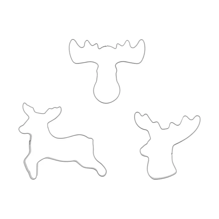BAKE cortador de bolachas de gengibre - Ren, 3 peças - Nordwik