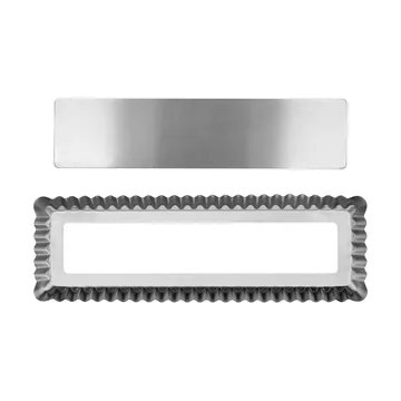 BAKE forma para tarte com fundo amovível - Retangular, aço inoxidável, 35x11 cm - Nordwik