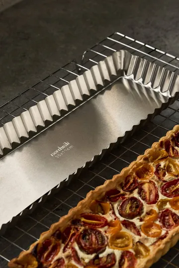 BAKE forma para tarte com fundo amovível - Retangular, aço inoxidável, 35x11 cm - Nordwik