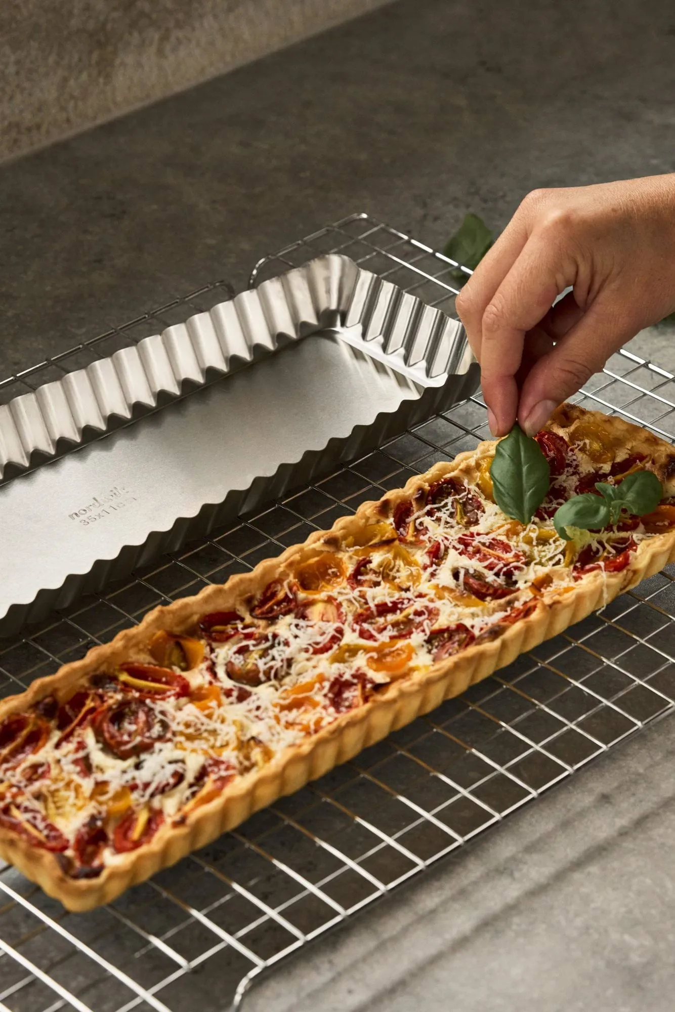 BAKE forma para tarte com fundo amovível, Retangular, aço inoxidável, 35x11 cm Nordwik