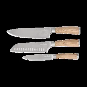Conjunto de Facas Nordwik 3 peças - Madeira de pakka - Nordwik