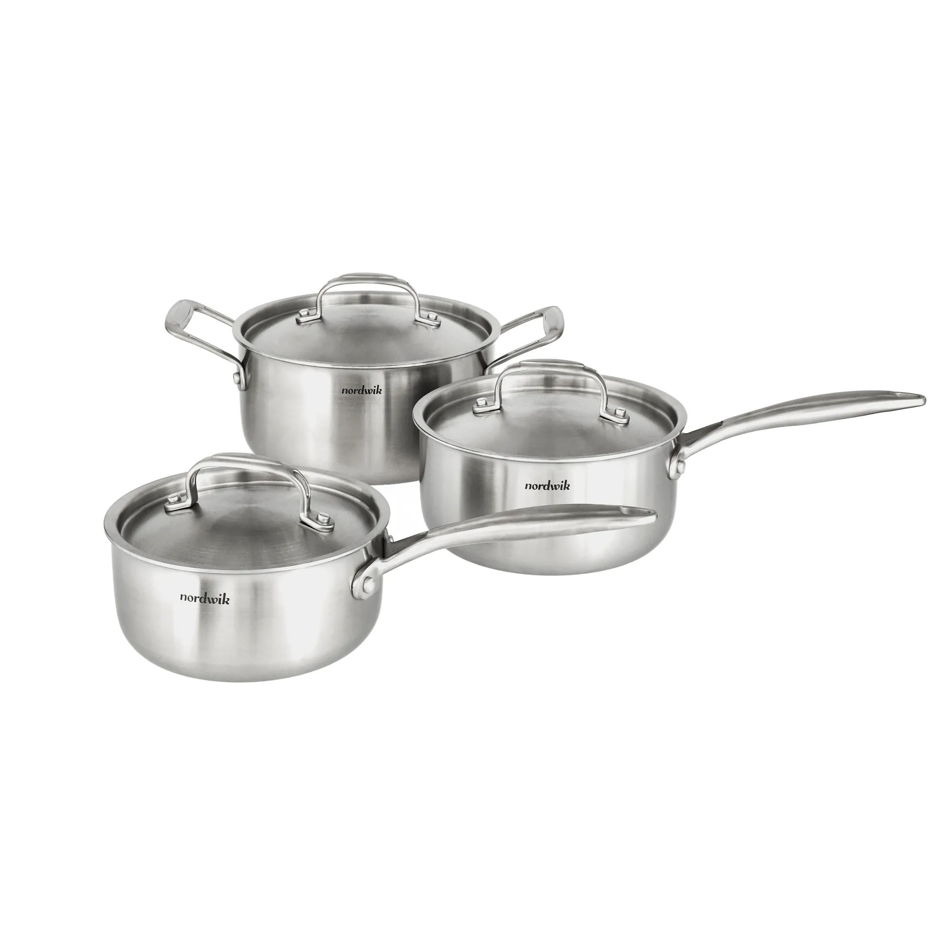 Conjunto de Panelas Nordwik 3-camadas 3 peças, 1,5 l, 2 l, 3 l Nordwik
