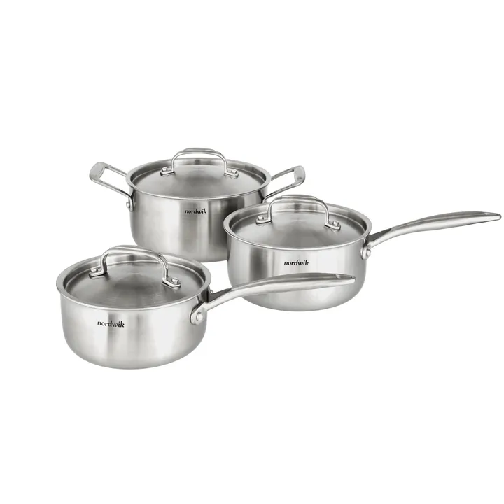 Conjunto de Panelas Nordwik 3-camadas 3 peças - 1,5 l, 2 l, 3 l - Nordwik