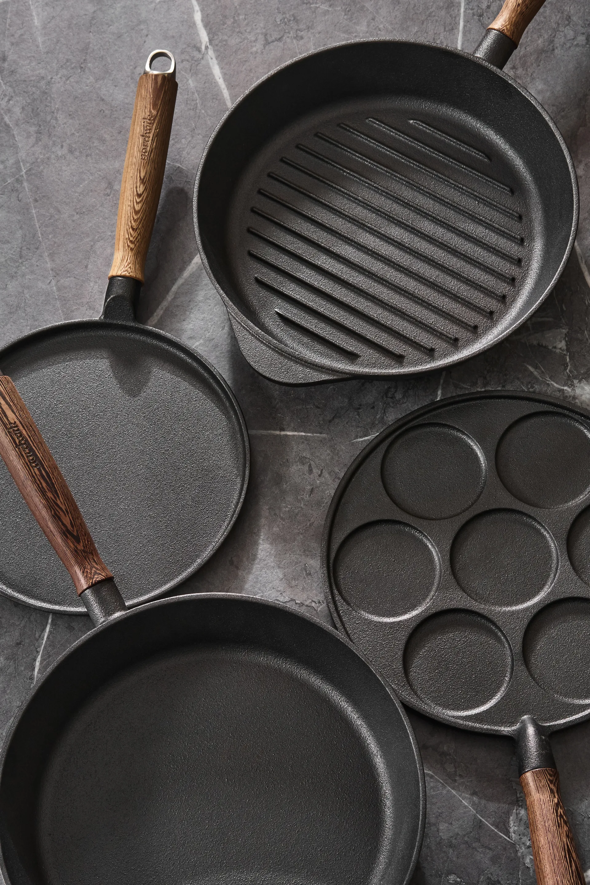 Nordwik frigideira de ferro fundido com cabo de madeira, 28 cm Nordwik