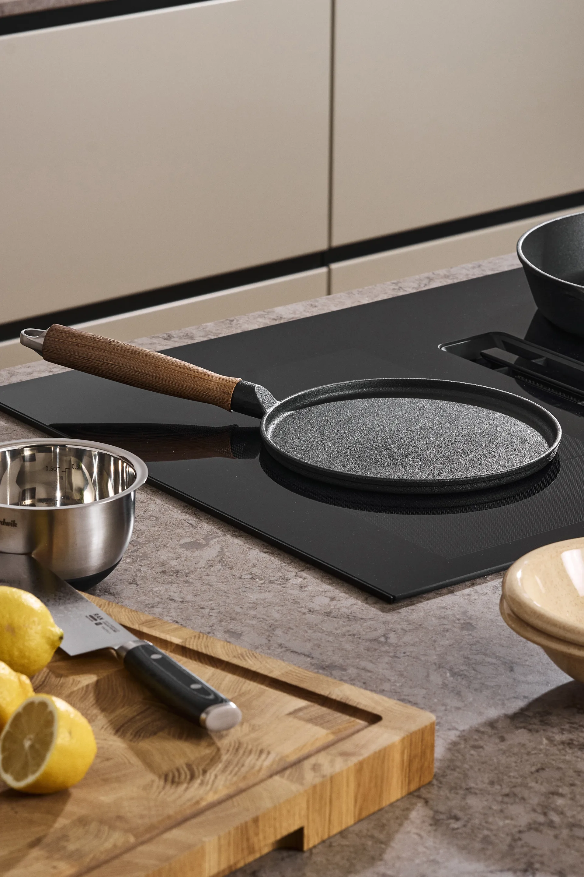 Nordwik frigideira para panquecas de ferro fundido com cabo de madeira, 23 cm Nordwik