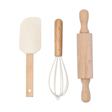 Nordwik Utensílios de Panificação em Silicone infantil 3 Peças - Creme - Nordwik