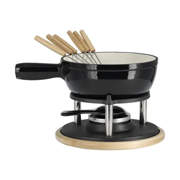 Panela de fondue esmaltada - Preto, 1,8 l - Nordwik