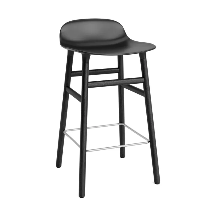 Banco elevado Form com pernas de carvalho envernizado 65 cm - Preto - Normann Copenhagen