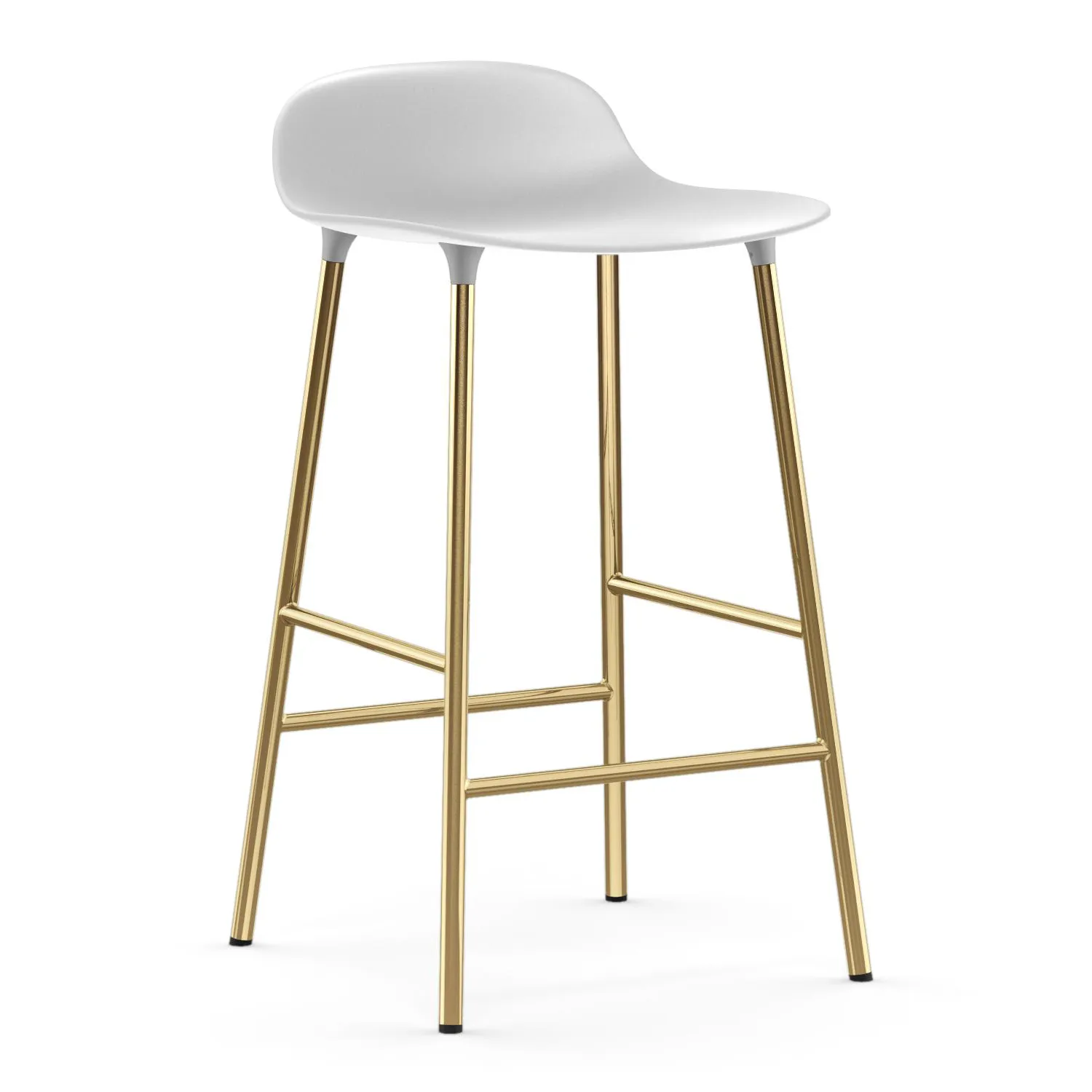 Banco elevado Form com pernas em bronze 65 cm, Branco Normann Copenhagen