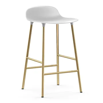 Banco elevado Form com pernas em bronze 65 cm - Branco - Normann Copenhagen