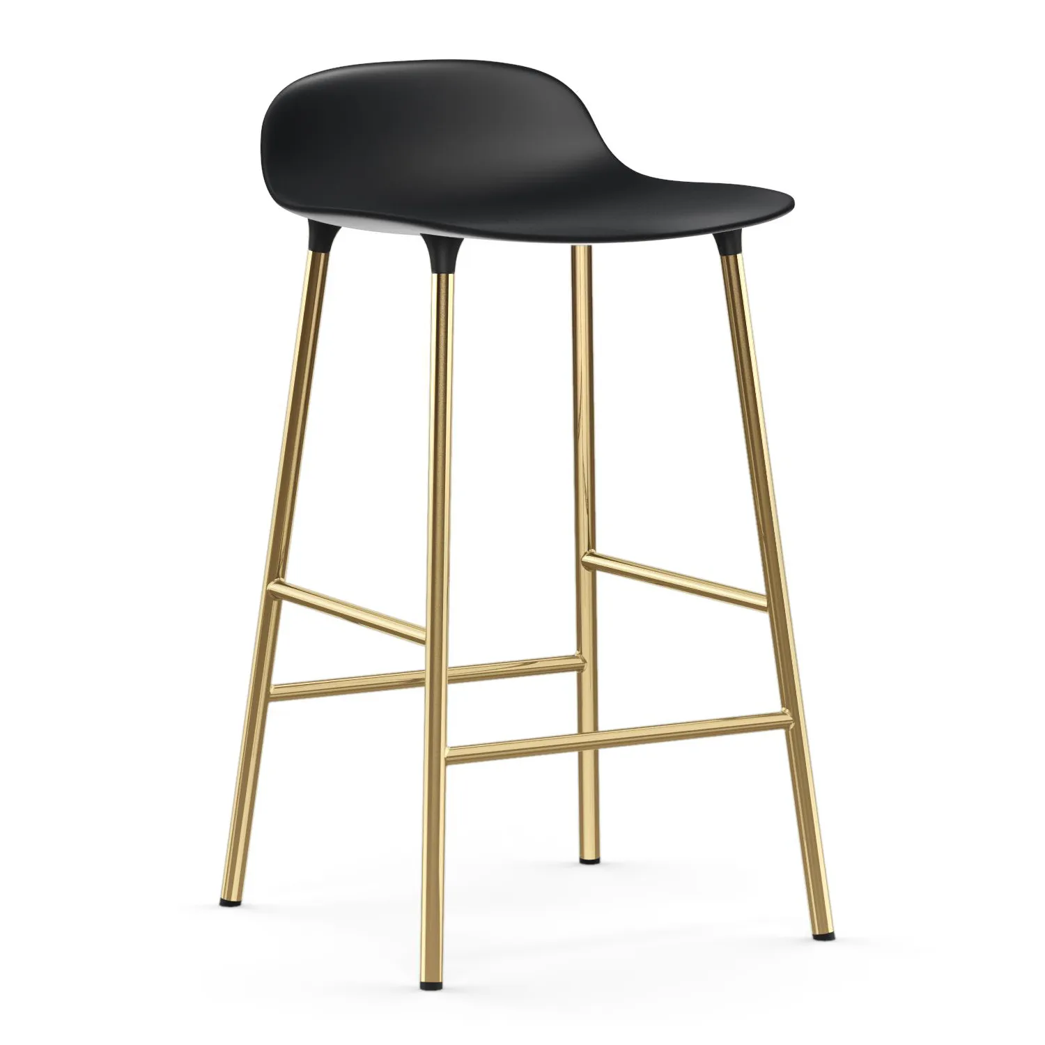 Banco elevado Form com pernas em bronze 65 cm, Preto Normann Copenhagen