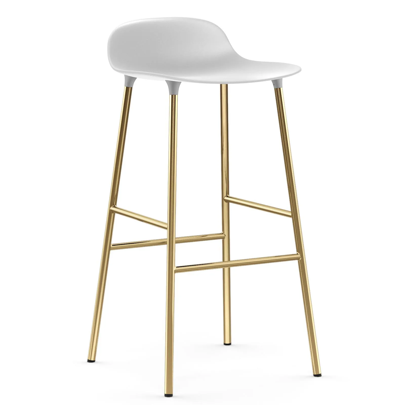 Banco elevado Form com pernas em bronze 75 cm, Branco Normann Copenhagen