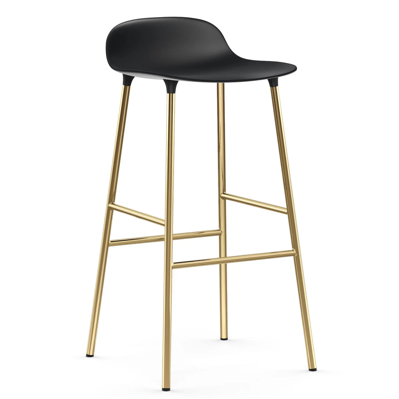 Banco elevado Form com pernas em bronze 75 cm, Preto Normann Copenhagen