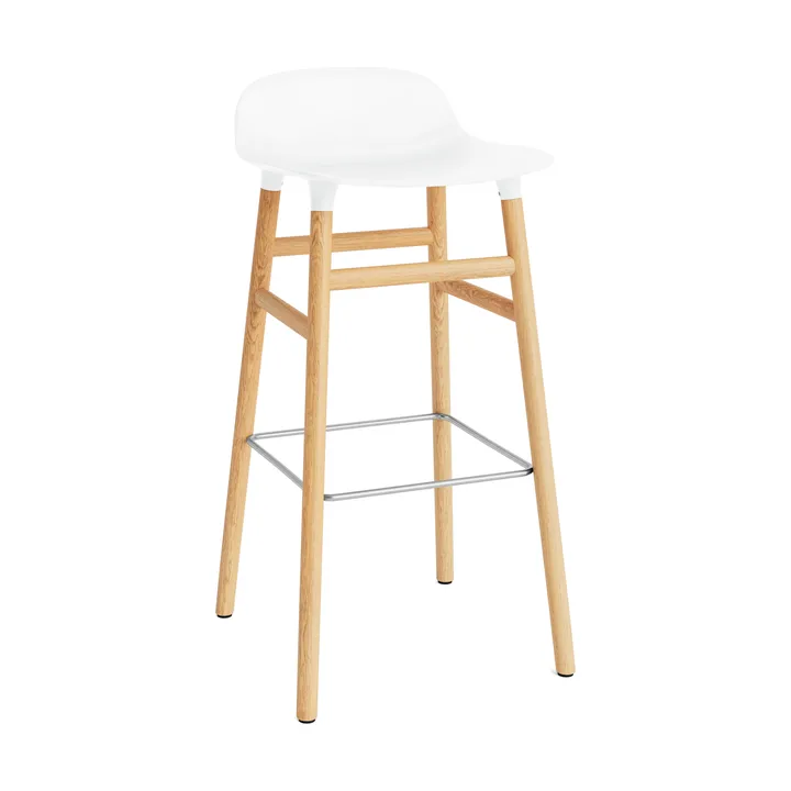 Banco elevado Form com pernas em carvalho 75 cm - Branco - Normann Copenhagen