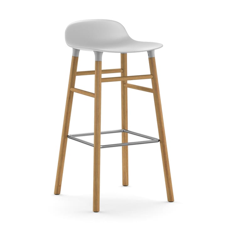 Banco elevado Form com pernas em carvalho 75 cm - Branco - Normann Copenhagen