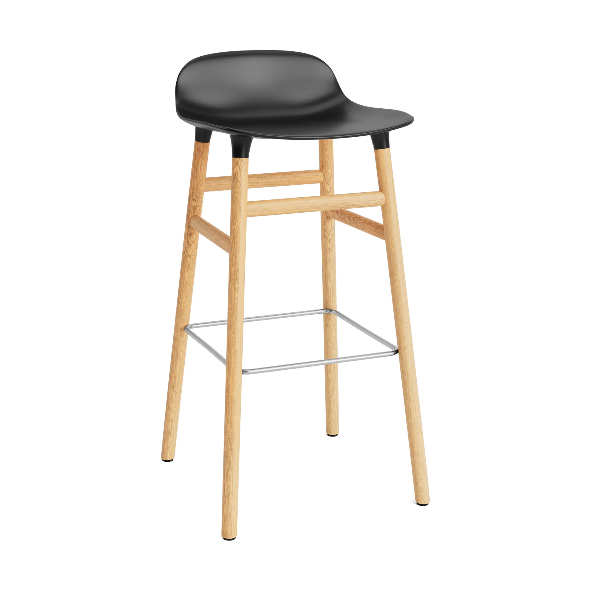 Banco elevado Form com pernas em carvalho 75 cm, Preto Normann Copenhagen