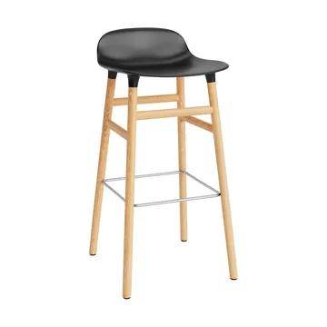 Banco elevado Form com pernas em carvalho 75 cm - Preto - Normann Copenhagen