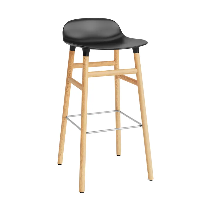 Banco elevado Form com pernas em carvalho 75 cm - Preto - Normann Copenhagen